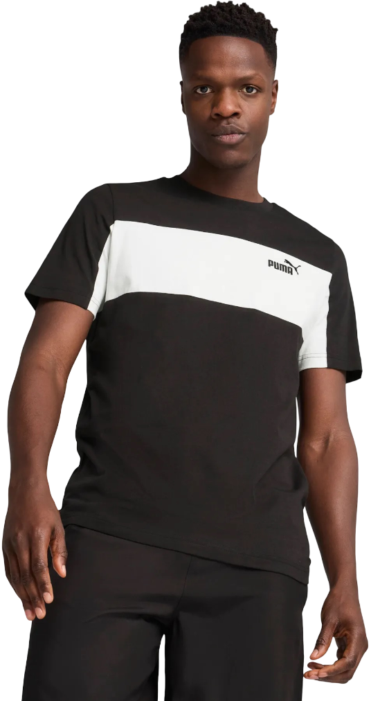 Puma Marškinėliai Vyrams Ess Block Tee Black White 684685 01