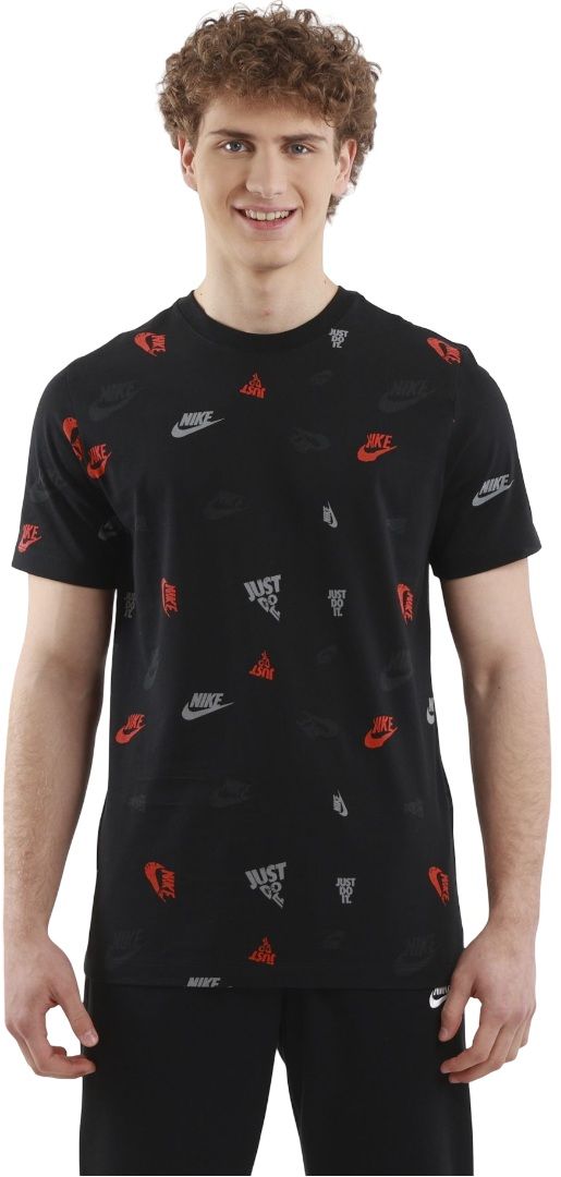 Nike Marškinėliai Vyrams M Nsw Tee 12Mo Aop Black HJ0561 010